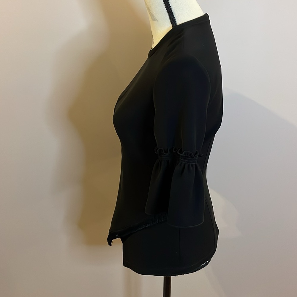 ✨ Yigal Azrouël Black Asymmetrical Peplum Top – NWT - Picture 3 of 8